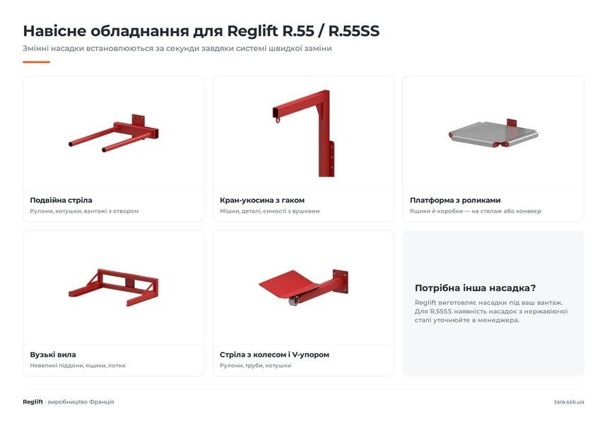 Візок-підйомник Reglift R.55SS з нержавіючої сталі R.55SS фото