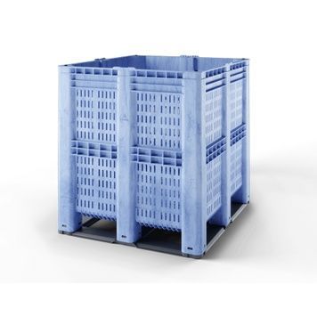 Контейнер Pallet Box (CL-3OR) NSC PE BK перфорированный на 6-ти полозьях 1300x1150x1250 мм Pallbox (VE-6OR) NSC (no stacking corner) фото