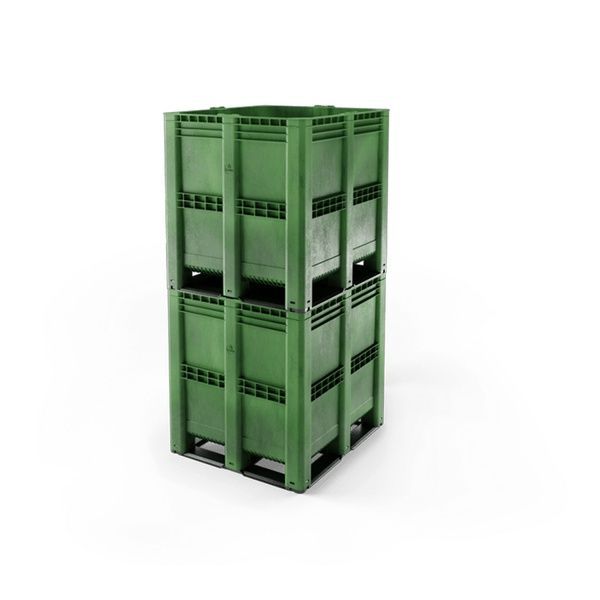 Контейнер Pallet Box (CL-3OR) NSC PE BK сплошной на 6-ти полозах 1300x1150x1250 мм Pallbox (CL-6OR) NSC (no stacking corner) фото