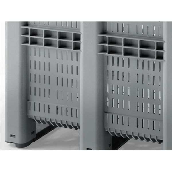 Контейнер Pallet Box (CL-3OR) NSC PE BK перфорированный на полозах без угла для штабелирования 1300x1150x1250 мм Pallbox (VE-3OR) NSC (no stacking corner) фото