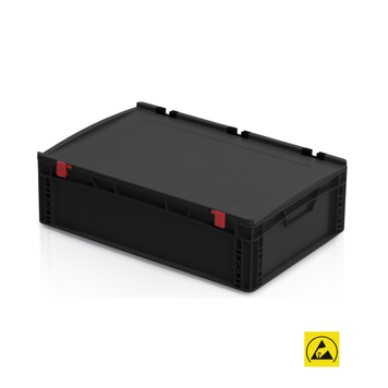 Євроконтейнер антистатичний закриті ручки з кришкою 60x40x18,5 см 967175 фото